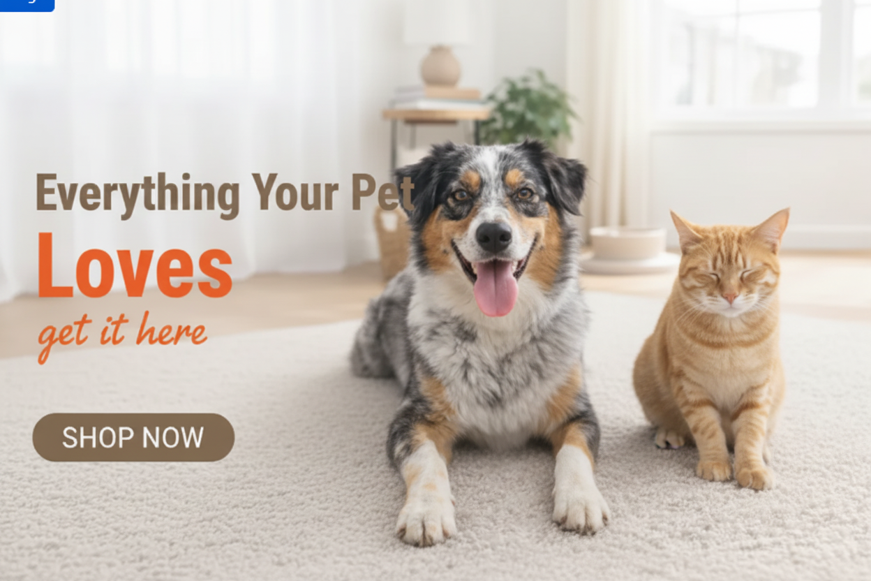 Premium dog and cat supplies for happy healthy pets - shop quality pet food, toys, beds, and accessories at Chew & Meow online pet store.